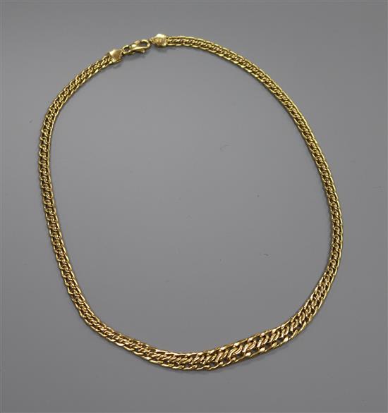 An Italian 14k gold necklace.